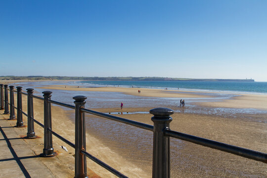 Tramore beach promenade, a sea side town in County Waterford, southeast coast of Ireland