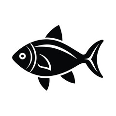 fish stencil icon vector illustration