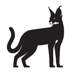 High-performance serval silhouette vector ready for rapid-prototyping workflows – serval silhouette – serval vector – serval illustration – silhouette of serval

