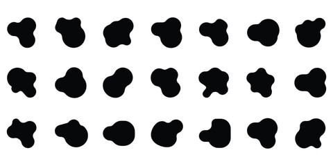 Set of Abstract Blob Shape vector. organic irregular blob shape vector on white background. geometric fluid shape vector 