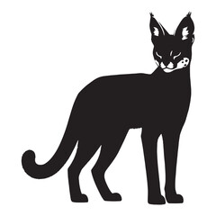 Signature serval silhouette vector built for custom monogram and emblem creation – serval silhouette – serval vector – serval illustration – silhouette of serval

