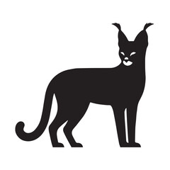 Modular serval silhouette vector formatted for seamless integration into design systems – serval silhouette – serval vector – serval illustration – silhouette of serval


