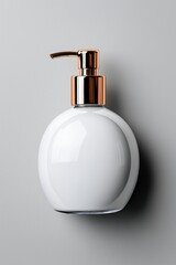 Elegant white pump bottle designed for beauty products to enhance a modern space and showcase luxury skincare essentials