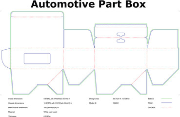Automotive Part Box Die Cut Template Packaging Design Layout