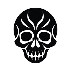 skull stencil icon vector illustration