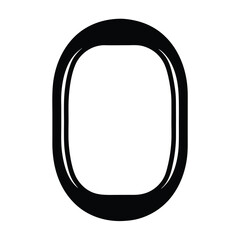 Black and white illustration of an airplane window or spaceship portal