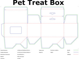 Pet Treat Packaging Box Die Cut Template Vector Design Layout