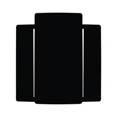 Abstract geometric symbol of three rectangular shapes with rounded corners