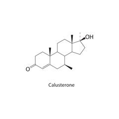 Calusterone skeletal structure. Anabolic steroid compound schematic illustration. Simple diagram, chemical formula.