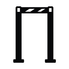 Security Checkpoint Gate Symbol, Metal Detector for Airport Security Control