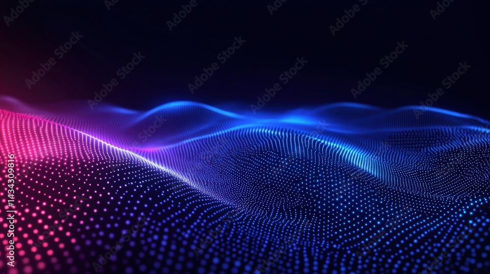 Poster abstract digital waveform pattern