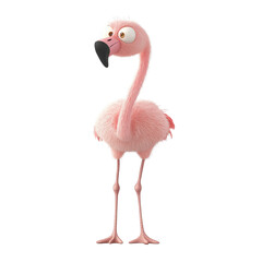 Obraz premium flamingo cartoon PNG image, transparent background 