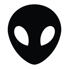 Stylized extraterrestrial alien face silhouette with large eyes and cranial structure