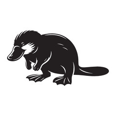 High-fidelity platypus silhouette vector crafted for detailed vector art collections – platypus silhouette – platypus vector – platypus illustration – silhouette of platypus


