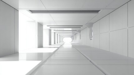 Modern White Architectural Corridor