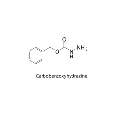 Carbobenzoxyhydrazine skeletal structure. Hydrazine derivative compound schematic illustration. Simple diagram, chemical formula.