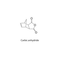 Carbic anhydride skeletal structure. Cyclic anhydride compound schematic illustration. Simple diagram, chemical formula.