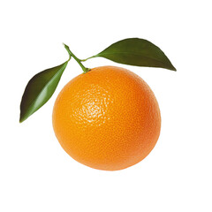 orange with leaf's PNG image on a transparent background 