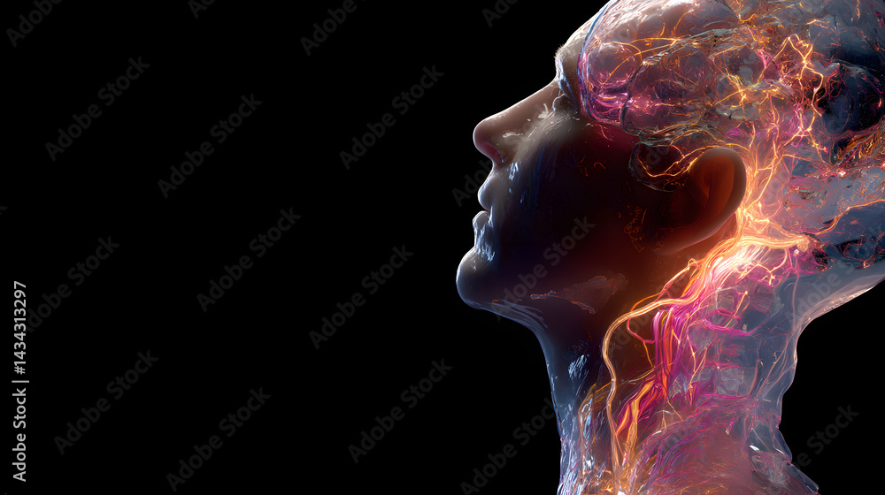 Aufkleber mindscape: a mesmerizing glimpse into the intricate depths of the human mind, rendered in a captivat