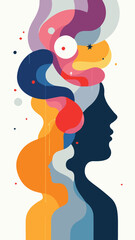 girl with a scarf silhouette vector