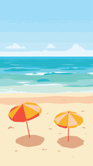 summer beach with umbrella
