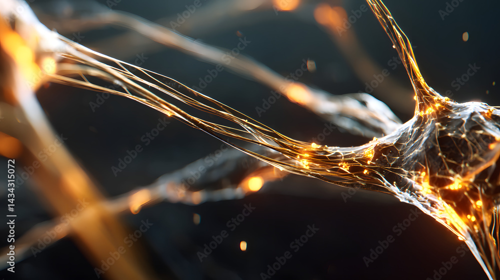 Poster glimpse into the nervous system: an artistic depiction of interconnected neural networks, illuminati