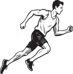 Running Man sketched art Vector Illustration on a White Background