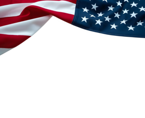A american flag and us independence day flag on PNG background.