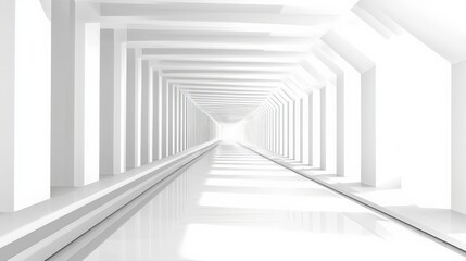 Fototapeta premium White Architectural Corridor Perspective