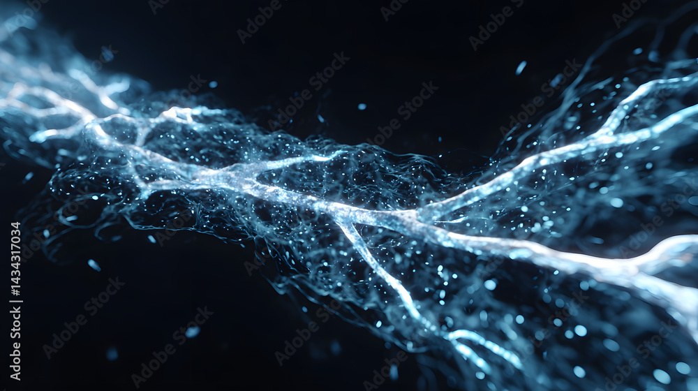 Poster electric flow: a captivating display of electric energy in a dark, abstract composition. dynamic cur