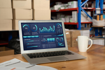 Business data dashboard provide business intelligence analytic for marketing strategy planning snugly with big data set to analyze customer demands and foreseeing business future