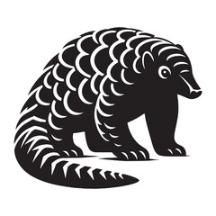 Precision-crafted pangolin silhouette vector optimized for scalable branding and logo design – pangolin silhouette – pangolin vector – pangolin illustration – silhouette of pangolin

