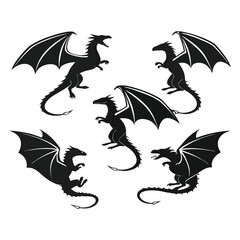 Oriental Dragon Silhouette Vector Art
