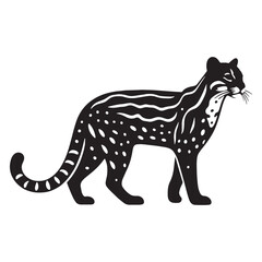 High-performance ocelot silhouette vector ready for rapid-prototyping workflows – ocelot silhouette – ocelot vector – ocelot illustration – silhouette of ocelot

