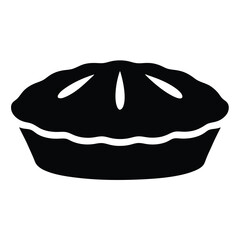 Delicious Whole Pie Silhouette with Crimped Crust and Filling Vents