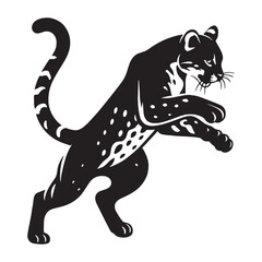 Executive-grade ocelot silhouette vector optimized for corporate identity and stationery – ocelot silhouette – ocelot vector – ocelot illustration – silhouette of ocelot

