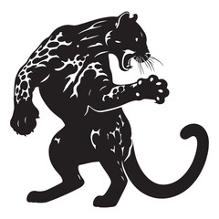 Sharp-edge ocelot silhouette vector ready for modern brand collateral – ocelot silhouette – ocelot vector – ocelot illustration – silhouette of ocelot

