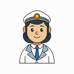 Pilot Character Vector Illustration on White Background