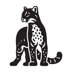 Refined ocelot silhouette vector with smooth curves for elegant packaging design – ocelot silhouette – ocelot vector – ocelot illustration – silhouette of ocelot

