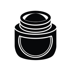 cream foundation pot stencil icon vector illustration