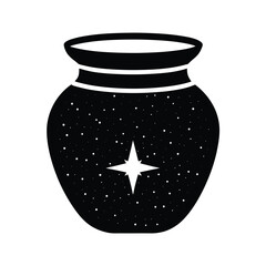 glitter pot stencil icon vector illustration