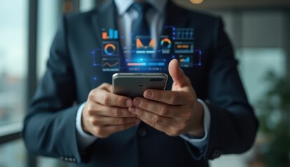 business professional presenting digital analytics solution