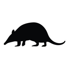 Silhouette of an Anteater walking against a white background in vector format