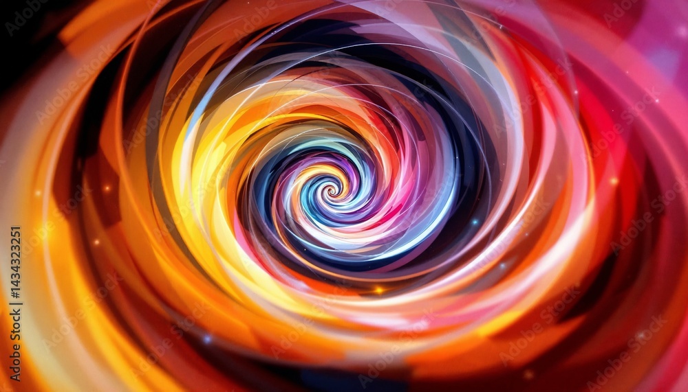 Poster swirling spectrum: a vibrant abstract of swirling colors creates a dynamic and visually captivating 