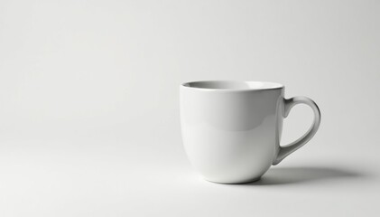 Fototapeta premium Large ceramic mug, pristine white, stark white backdrop, giant mug, oversized mug