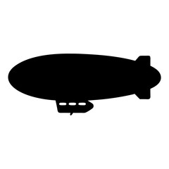 Simple Black Silhouette of a Blimp or Airship Floating in the Air