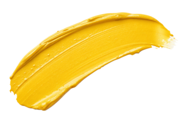 yellow color brush stroke isolated on transparent