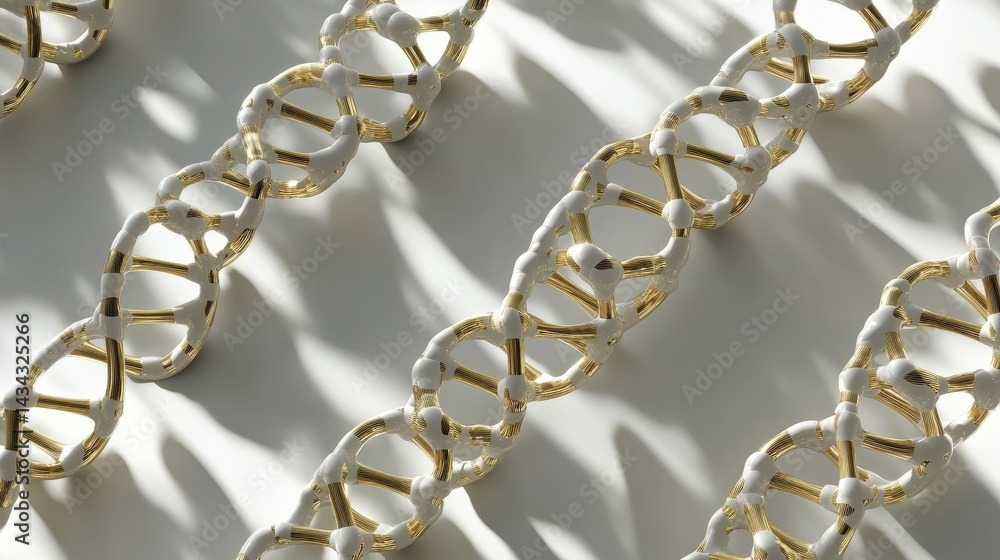 Poster 3d rendered dna double helix structure