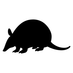 Silhouette of an armadillo a nocturnal mammal with a protective shell