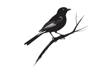 Bird on Branch Silhouette SVG Nature Clipart for Cricut, Crafts, and Wildlife Designs